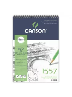   1557 savmentes, fehér skiccpapír-tömb (rövid oldalán spirálkötött) 120g/m2 50 ív A3