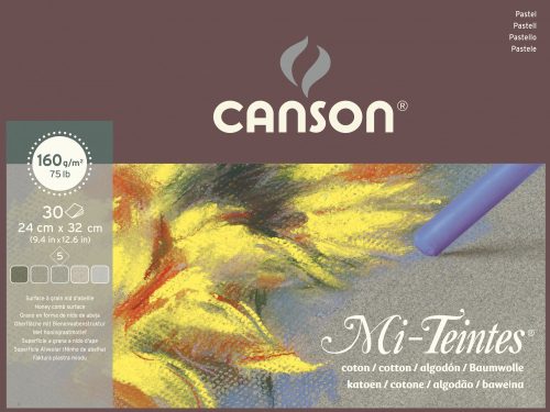 Mi-Teintes CANSON,   színes pasztelltömb, (rövid oldalán ragasztott) 160g/m2 30 ív szort. 24 x 32