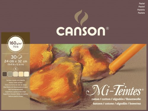 Mi-Teintes CANSON,   színes pasztelltömb, (rövid oldalán ragasztott) 160g/m2 30 ív szort. 24 x 32