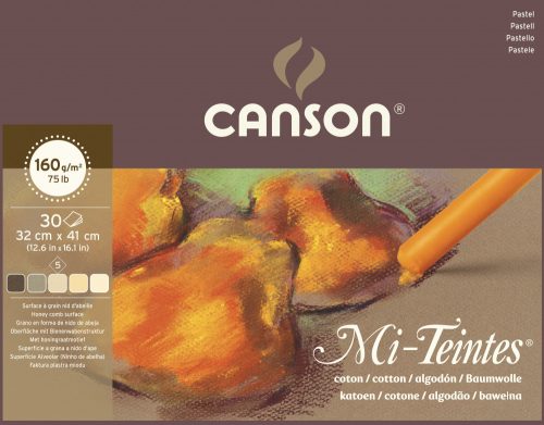 Mi-Teintes CANSON,   színes pasztelltömb, (rövid oldalán ragasztott) 160g/m2 30 ív szort. 32 x 41