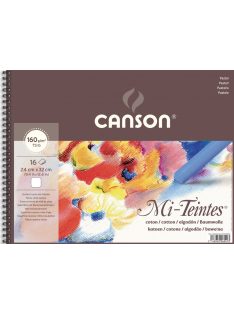   Mi-Teintes CANSON, savmentes színes pasztelltömb, (rövid oldalán spirálozott, selyempapír elválasztólap) 160g/m2 16 ív fehér 24 x 32 - Megszűnt