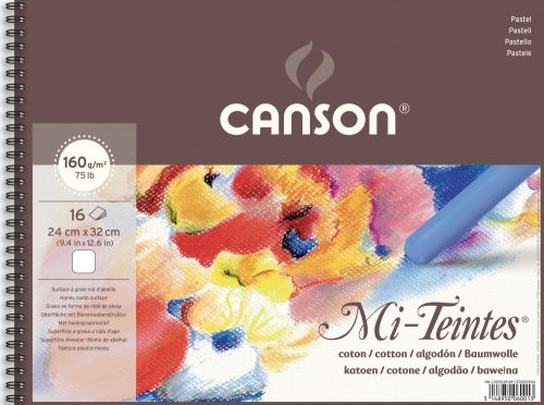 Mi-Teintes CANSON, savmentes színes pasztelltömb 160g/m2 16 ív fehér 24 x 32