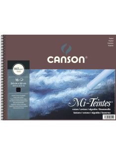   Mi-Teintes CANSON, savmentes színes pasztelltömb, (rövid oldalán spirálozott, selyempapír elválasztólap) 160g/m2 16 ív fekete 24 x 32 - Megszűnt