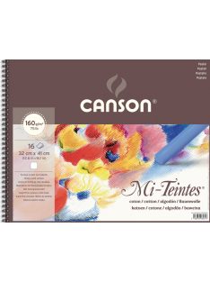   Mi-Teintes CANSON, savmentes színes pasztelltömb, (rövid oldalán spirálozott, selyempapír elválasztólap) 160g/m2 16 ív fehér 32 x 41 - Megszűnt