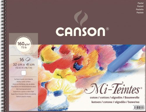 Mi-Teintes CANSON, savmentes színes pasztelltömb 160g/m2 16 ív fehér 32 x 41