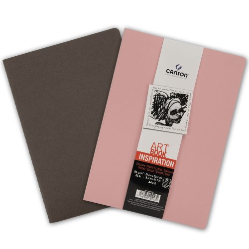 CANSON ArtBooks Inspiration vázlatfüzet, finom szemcsés papír, 96g/m2 36 ív, 2 db/szín A4 borító: szépia/orchidea - Megszűnt