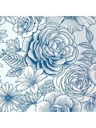 Bullet Journal Blue Flowers - pontozott, A5