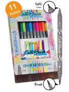 Calli.Brush Pens Double Tip 11 - Kétvégű marker készlet, 11 db-os