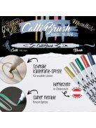 Calli.Brush Metallic szett - Kétvégű marker készlet, 5 színű - 2,5 mm hegy + ecsetfilc hegy Bambusz