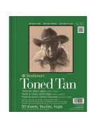 Strathmore 400 Toned Tan Sketch Pad - Bézs 118 gr, 24 lapos, 28x36 cm, spirálkötéses, mikroperforált