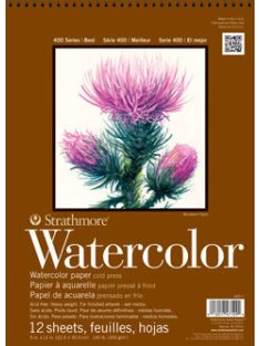   Akvarelltömb - Strathmore 400 Watercolor Pad - 300 gr, 12 lapos, 18x25 cm, spirálkötéses