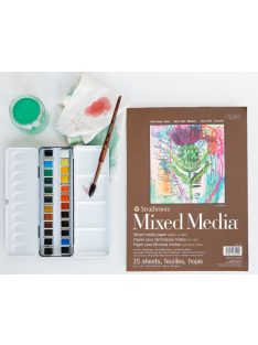   Mixed Media tömb - Strathmore 400 Mixed Media - Fehér, 300 gr, 15 lapos, 23x31 cm, ragasztott