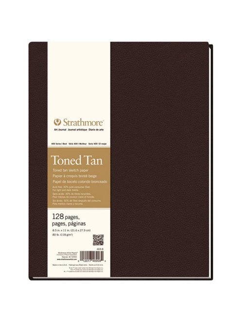 Strathmore 400 Toned Tan Art Journal - Bézs, 118 gr, 64 lapos, 22x28 cm, keményborítós