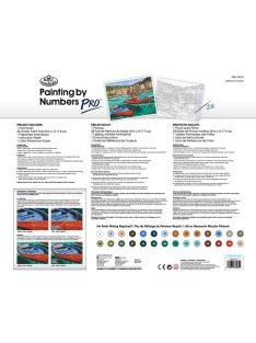 Óriási méretű készlet számokkal ecsettel profiknak - 51x41 cm - Tengeröböl halászhajókkal