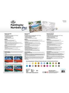   Óriási méretű kifestő készlet számokkal, ecsettel, profiknak - 51x41 cm - Óceán parti pihenőhely