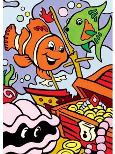 Számozott ifestő készlet kicsiknek akrilfestékkel, ecsettel - 3 kép festése egy készletben