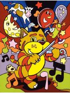 Számozott ifestő készlet kicsiknek akrilfestékkel, ecsettel - 3 kép festése egy készletben