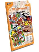 Számozott ifestő készlet kicsiknek akrilfestékkel, ecsettel - 3 kép festése egy készletben