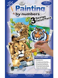 Számozott kifestő készlet 3 az 1-ben - Nagymacskák