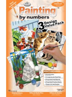   Számozott kifestő készlet 3 az 1-ben - Cicák mindhárom képen