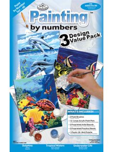 Számozott kifestő készlet 3 az 1-ben - Tengeri állatok