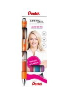 Pentel zselés rollertoll szett EnerGel 0,35 mm 4 db-os  - narancs, pink, világoskék, lila