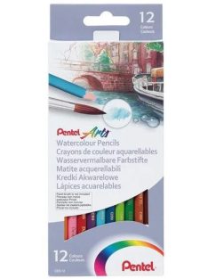 Pentel hatszögletű aquarell színesceruza 12 szín 