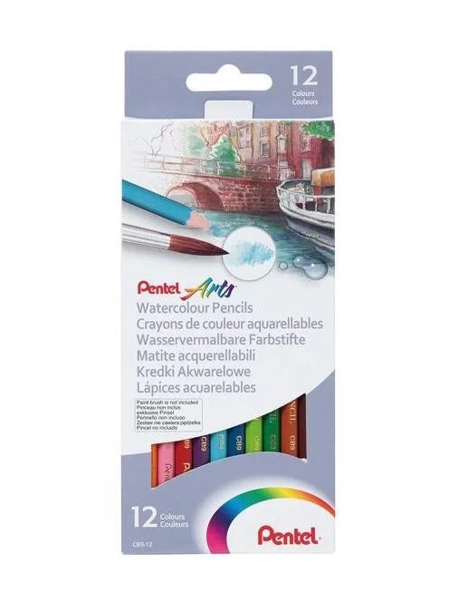 Pentel hatszögletű aquarell színesceruza 12 szín 