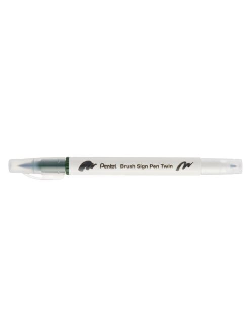 Pentel Twin Brush Pen kétvégű ecsettoll - olivazöld