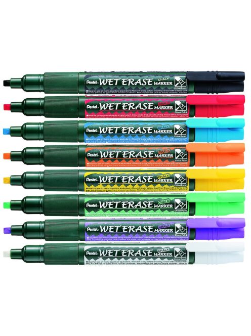 Pentel törölhető folyékony krétamarker fordítható heggyel 2-4 mm- fekete 