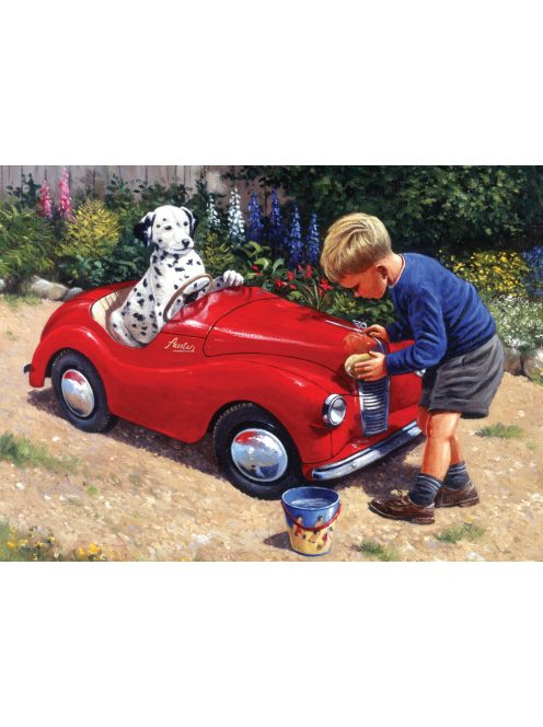 Kifestő készlet akrilfestékkel, ecsettel, gyerekeknek 11 éves kortól - 30x40 cm - Pedálos autó