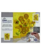 Kifestő készlet vászonra, akrilfestékkel, ecsettel, felnőtteknek - 23x31 cm - Van Gogh: Napraforgók