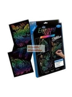   Képkarcoló készlet 3 az 1-ben - Szivárványos képkarcolók - 3 különböző állatos motívum