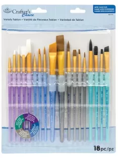  Ecsetkészlet, vegyes, különböző méretű - 18 db-os szintetikus ecsetkészlet