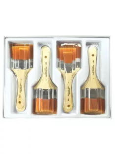   Ecsetkészlet Iskoláknak, Óvodáknak - Gold Taklon széles lapos ecsetek - 12 db-os ecsetkészlet