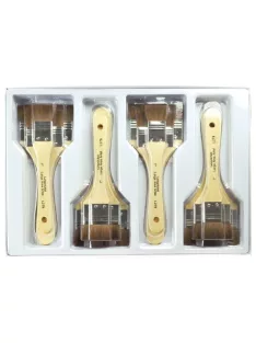   Ecsetkészlet Iskoláknak, Óvodáknak - Természetes szőrű széles lapos ecsetek - 12 db-os ecsetkészlet