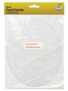 Paletta - fehér lapos ovális paletta, csomagolással - 17x23cm