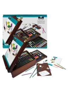Óriás akril, olaj és akvarell művészkészlet, dobozos asztali festőállvánnyal - Royal Mixed Media 102