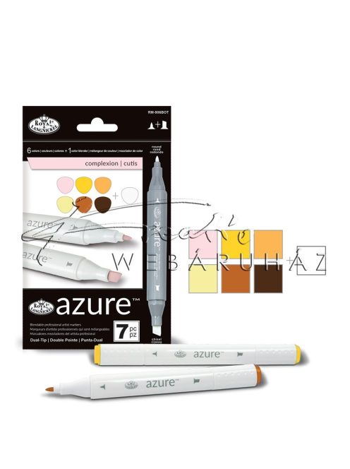 Filctoll készlet, AZURE Marker, 6+1 db-os, Bőr színek