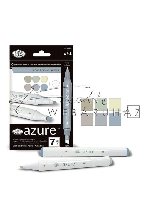 Filctoll készlet, AZURE Premium Marker, 6+1 db-os - Ásvány színek