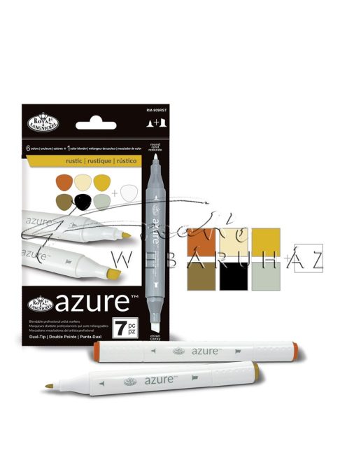 Filctoll készlet, AZURE Premium Marker, 6+1 db-os - Rusztikus színek
