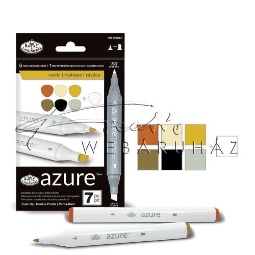 Filctoll készlet, AZURE Premium Marker, 6+1 db-os - Rusztikus színek