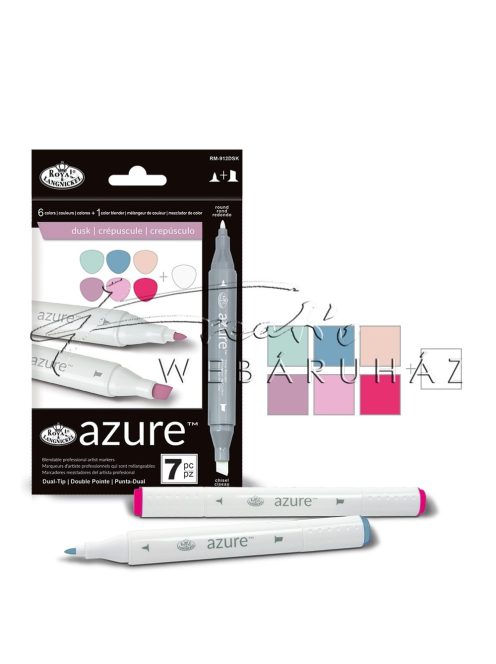Filctoll készlet, AZURE Premium Marker, 6+1 db-os, Alkonyati színek
