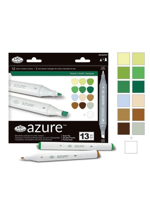 Filctoll készlet, AZURE Premium Marker, 12+1 db-os - Földszínek
