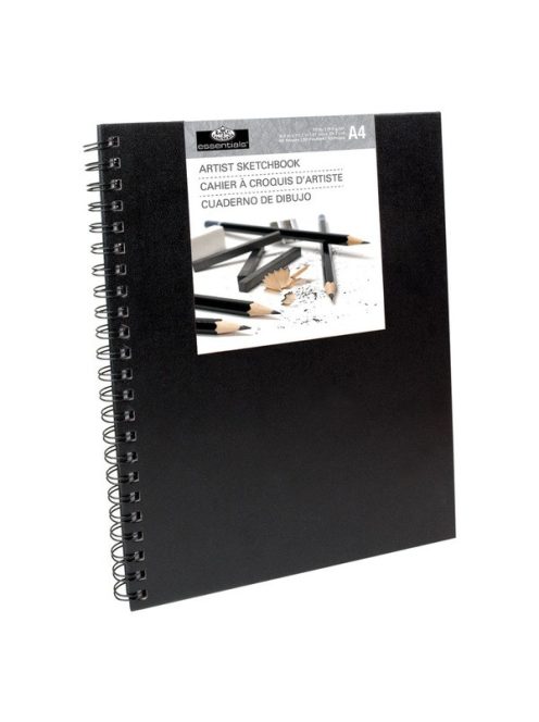 Vázlatköyv - Fekete spirálkötéses vázlatkönyv - Royal SketchBook A4