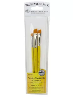 Kreatív hobby - Ecsetkészlet - Camel, lapos - 3 darabos