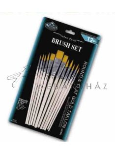 Ecsetkészlet -12 db-os vegyes, hegyes és lapos - Royal Golden Taklon művészecsetek