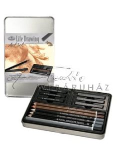 Rajzkészlet portré rajzoláshoz fém ceruzatartóban - Royal 13