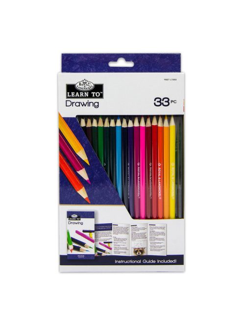 Művészeti oktató készlet - Rajzolás színesceruzával - 33 részes szett