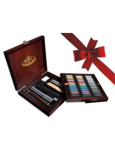 Kreatív hobby - Pasztell készlet fadobozban - Royal Pastel - 55db